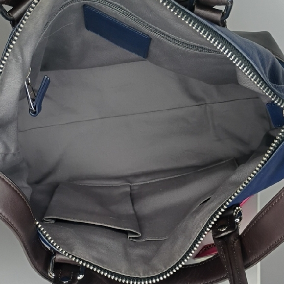 Coach Molly Purse Two-Tone Leather Satchel Bag — Navy Blue & Hot Pink 21134 - Picture 13 of 16